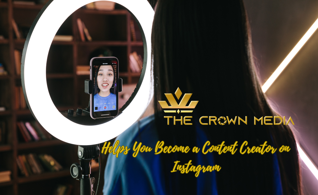 How to Become a Content Creator on Instagram – before and after illustration showing transformation from working on a laptop to recording Instagram videos with a smartphone and tripod.